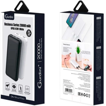  Внешний аккумулятор Gurdini Business Series GPBS-02B 20000mAh Черный 