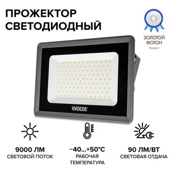  Прожектор светодиодный WOLTA WFL-100W/06 100Вт 5700К IP65 
