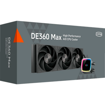  СВО PcCooler DE360 Max BK Black (300W, 360mm, ARGB Pump, Fans 3x120mm, 66CFM, 34.3dBA, 2200RPM/ height 54mm) 