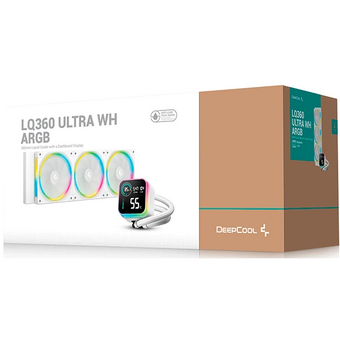  СВО Deepcool LQ360 Ultra WH ARGB (R-LQ360-WHASMC-G-1) Soc-AM5/AM4/1200/1700/1851 белый 4-pin 38.71dB Al LCD 350W 1900gr Ret 