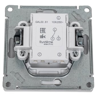  Переключатель Systeme electric Artgallery GAL001361 1-клавишный сх.6, 10АХ, механизм, лотос 