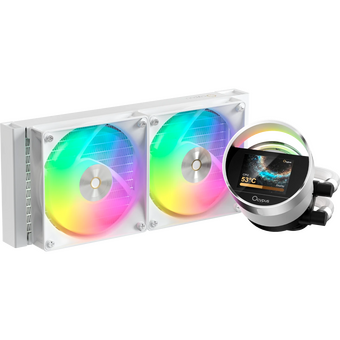  СВО Ocypus Sigma L24 WH ARGB, 240mm, LCD Pump 2.4", 2x120mm ARGB fans, LGA115X/1200/1700/18XX, AM4/AM5 