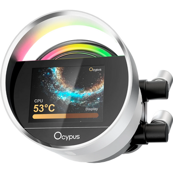  СВО Ocypus Sigma L24 WH ARGB, 240mm, LCD Pump 2.4", 2x120mm ARGB fans, LGA115X/1200/1700/18XX, AM4/AM5 