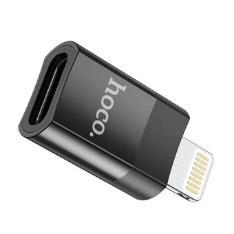  Дата-кабель Hoco UA17 iP Male to Type-C female USB2.0 adapter black 