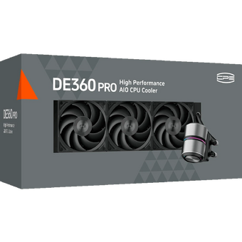 СВО PcCooler DE360 Pro BK Black (300W, 360mm, ARGB Pump, Fans 3x120mm, 86.73CFM, 32dBA, 2200RPM/ height 57mm) 