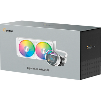  СВО Ocypus Sigma L24 WH ARGB, 240mm, LCD Pump 2.4", 2x120mm ARGB fans, LGA115X/1200/1700/18XX, AM4/AM5 
