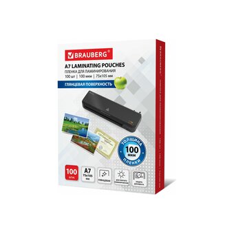  Пленки-заготовки для ламинирования BRAUBERG 530807 (75х105мм) 100мкм 100шт 