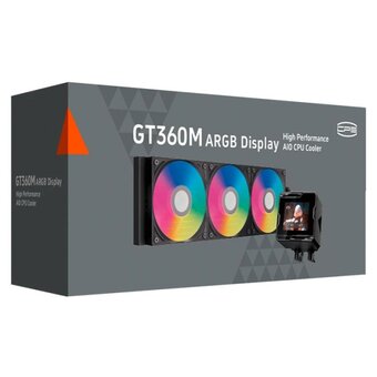 СВО PcCooler GT360M ARGB Display BK Black (300W, 360mm, LED temp., Fans 3x120mm, 75.8CFM, 33.7dBA, 2200RPM) 