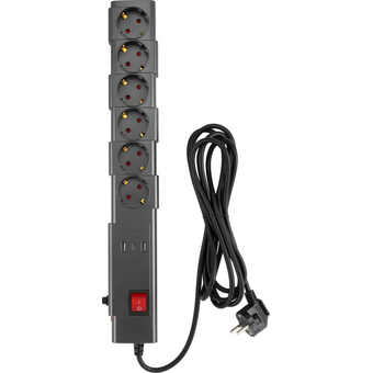  Сетевой фильтр Buro 600SPro-16-1.8-USB-G 1.8м 6 розеток графитовый 