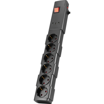  Сетевой фильтр Buro 600SPro-16-1.8-USB-G 1.8м 6 розеток графитовый 