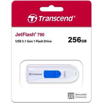  USB-флешка Transcend JetFlash 790 TS256GJF790W 256GB, USB 3.1, Белый 
