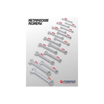  Набор ключей комбинированных Forsage F-5161MP(52043) 16 предметов 
