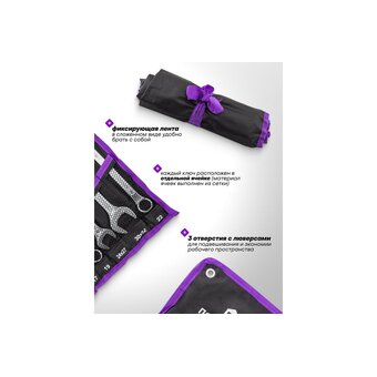  Набор ключей комбинированных и рожковых Помощник 5198P+2(63426) 12 + 2 предмета 