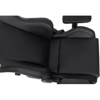  Кресло игровое Knight Runa черный экокожа с подголов. крестов. металл 