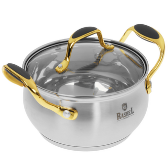  Кастрюля RASHEL Голд R-190Н 1,9л из нерж 