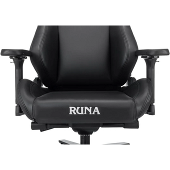  Кресло игровое Knight Runa черный экокожа с подголов. крестов. металл 