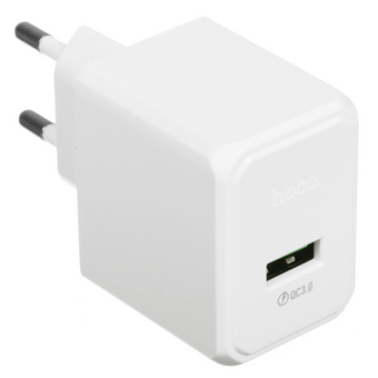  Зарядное устройство HOCO CS12A Ocean 1USB 18Вт, QC, FCP, AFC, кабель Type-C белый 