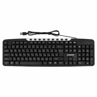  Набор проводной SONNEN KB-S110 (513854) черный/серебристый 