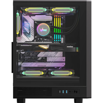  Корпус Formula V Line Mana Dynamic Black AR, ATX, Type-C*1, USB3.0*2, Front 3x120mm ARGB, Rear 1x120mm ARGB 