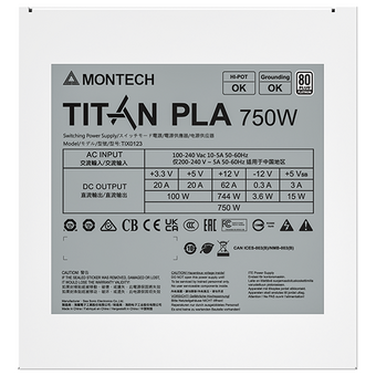  Блок питания Montech Titan PLA 750W White 
