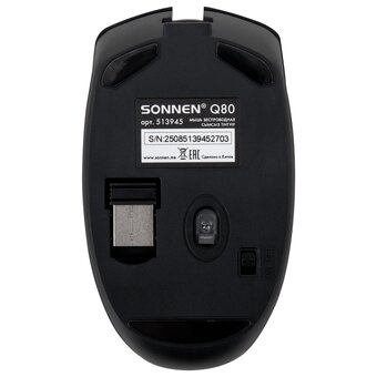  Мышь беспроводная SONNEN Q80 (513945) черная 
