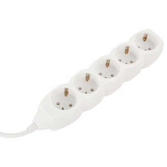  Удлинитель сетевой SONNEN U-153G (511436) 5 розеток, c заземлением, 10А, 3м, белый 