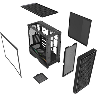  Корпус Powercase Intro (CJ235IB-F0), TG, Type-C, W/O Fans, чёрный, ATX 