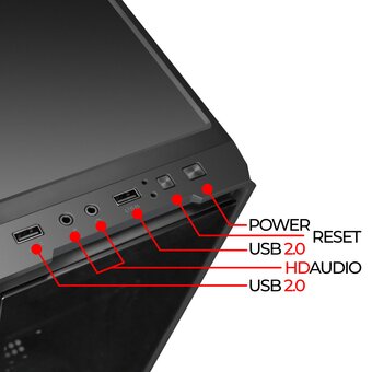  Корпус Ginzzu B175 без БП черный 