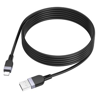  Дата-кабель HOCO X109 Energy silicone charging data cable IP (L-2M) Black 