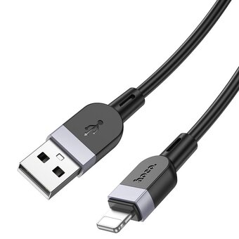  Дата-кабель HOCO X109 Energy silicone charging data cable IP (L-2M) Black 