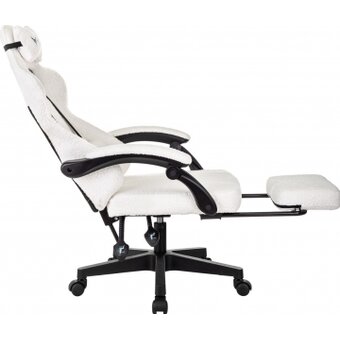  Кресло игровое Knight Lord/F молочный Camby 01 крестов. пластик подст.для ног 