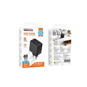  СЗУ BOROFONE BAS16A Erudite PD45W(1C1A) charger set (C to C) EU черный 