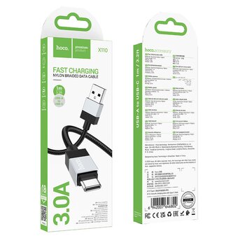  Дата-кабель HOCO X110 Honorific charging data cable Type-c Black 