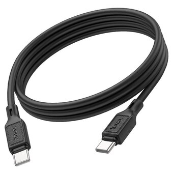  Дата-кабель Hoco X90 Cool 60W silicone charging data cable for type-c to type-c Black 
