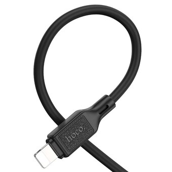  Дата-кабель Hoco X90 Cool silicone charging data cable for ip Black 