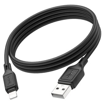  Дата-кабель Hoco X90 Cool silicone charging data cable for ip Black 