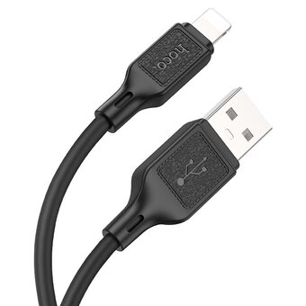  Дата-кабель Hoco X90 Cool silicone charging data cable for ip Black 