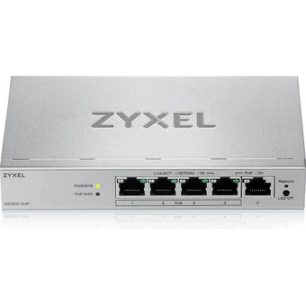  Коммутатор управляемый Zyxel GS1200-5HPV3-EU0101F (L2) 5x1Гбит/с 4PoE+ 68W 