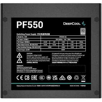  Блок питания Deepcool PF550D (R-PF550D-HA0B-WDEU) 550W, ATX, 80 Plus, RTL 