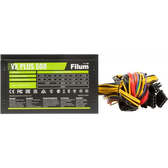  Блок питания Filum VX Plus 500 500W ATX (20/24+4+3 SATA+3 PATA+6/8 pin, вентилятор d120мм) 
