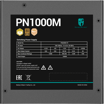  Блок питания Deepcool PN1000M 1000W, ATX, full modular, 80+ Gold, 12VHPWR, Ret 