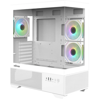 Корпус ZALMAN Chronix V2, ATX, White, Window, 1xCombo (3.5’’ or 2.5’’), 1x3.5’’HDD, 2x2.5’’SSD, 1xUSB2.0, 1xUSB3.0, 1xUSB Type-C, Side 2x120mm ARGB 