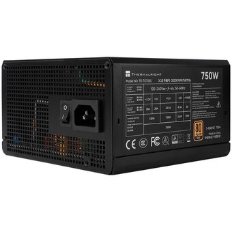  Блок питания Thermalright TR-TG750S 750W 80+ Gold (ATX, 3.0, PCIe 5.0, Non-modular, 1x24(20+4)pin, 1xCPU 8(4+4)pin, 2xPCIe*2 8(6+2)) 