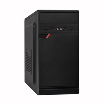 Корпус ExeGate BAA-106-500W-8 (EX286394RUS) Minitower (mATX, БП AA500 с вент. 8см, 2*USB, аудио, черный) 