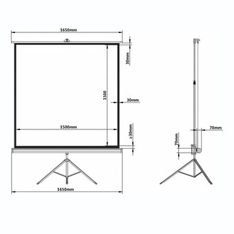  Экран проекционный BRAUBERG Tripod 236729 на треноге 150х150см матовый, 1:1 