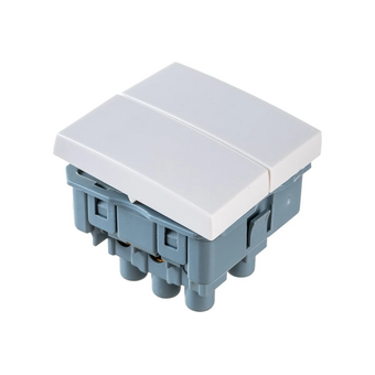  Выключатель IEK ВК1-22-00-П двухклавишный на 2 модуля 