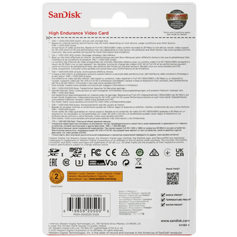  Карта памяти SanDisk Endurance SDSQQNR-512G-GN6IA microSDXC 512GB Class 10, UHS-I, W40, R 100 МБ/с 
