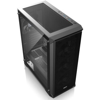  Корпус RAIJINTEK CO LTD Arcadia 41-MS4 (0R20B00267), без БП, Midi-Tower, TG, 1x120mm + ARGB, 2xUSB-A 3.0 1xUSB-C, ATX, mITX Black 