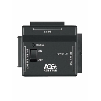  Адаптер-переходник для HDD AgeStar FUBCP2 IDE SATA пластик черный 2.5" 3.5" 5.25" 