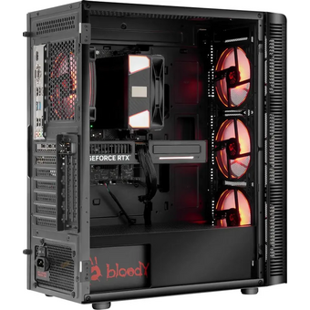  ПК Bloody BD-PC RAB84T2 (2142055) TWR Ryzen 7 7700 (3.8) 32Gb SSD1Tb RTX5060 8Gb Windows 11 Home 64 2.5xGbitEth 650W черный (RUS) 